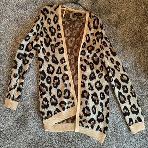 Cheetah leopard cardigan sweater